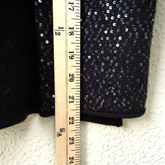 Zadig & Voltaire Dublin Deluxe Size S Black Sequined Vest Open Front Cotton - Picture 5 of 8
